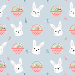 Obraz premium Seamless pattern easter with color easter eggs.