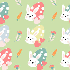 Seamless pattern easter with color easter eggs.