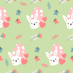 Seamless pattern easter with color easter eggs.