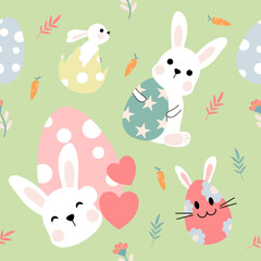 Seamless pattern easter with color easter eggs.