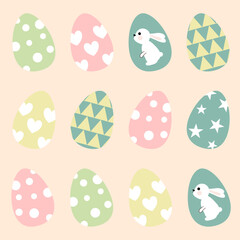 Seamless pattern easter with color easter eggs.