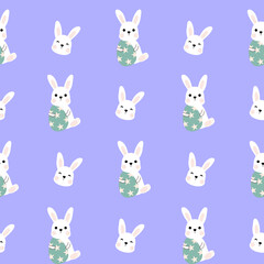 Seamless pattern easter with color easter eggs.