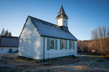 Church in the Thingvellir national park of Iceland