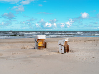 zwei Strandkörbe am Strand bei Ahlbeck