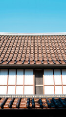 Fototapeta premium traditional building roof with intricate window details