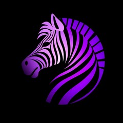 Flat Modern Zebra Logo Design - Vector Icon Illustration