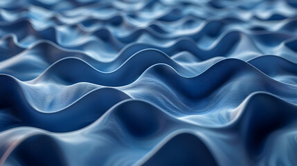 Obraz premium Abstract Blue Wavy 3D Render Background