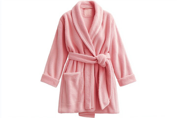 Women's pink bath robe with belt