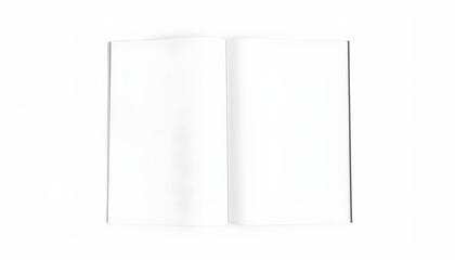 Fototapeta premium Blank magazine or brochure isolated on white. Front cover top view as mockup template for your design presentation isolated with white highlights, png