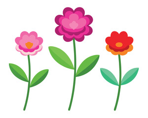 set of flowervector illustration on white background