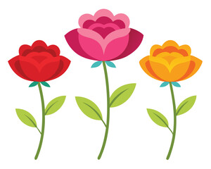 set of flowervector illustration on white background