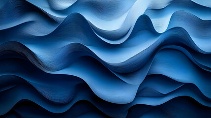 Obraz premium Abstract Blue Wavy Pattern Background Illustration