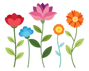 set of flowervector illustration on white background