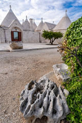 Traditional Trulli house view in Martina Franca of Italy