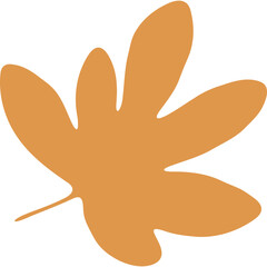 Obraz premium Simple flat illustration of orange autumn leaf