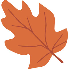 Obraz premium Simple flat illustration of orange autumn leaf