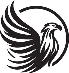 Eagle silhouette logo icon vector art and illustration