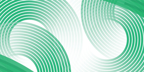 Green white abstract background overlap layer on bright space with circles effect decoration. Modern banner with lines style. Graphic design element stripes concept for flyer, card, or brochure cover