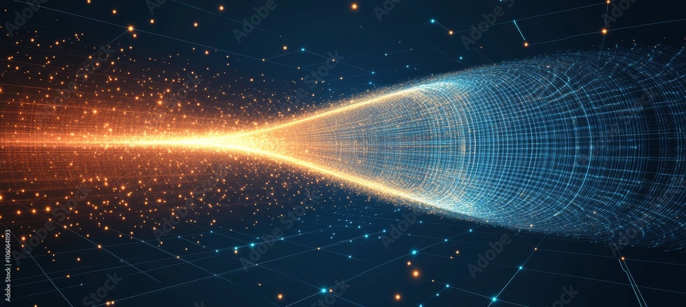 Poster Space bending time dilation. Science. Generative AI technology.