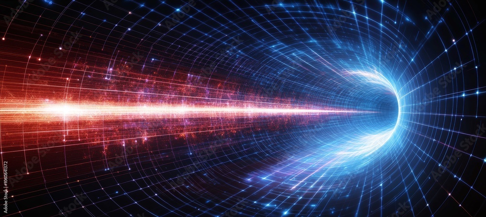 Aufkleber wormhole portal. space time dilation. generative ai technology.