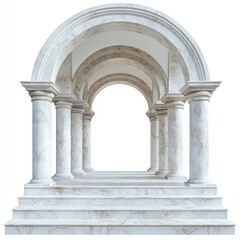 Naklejka premium Elegant marble archway with columns, creating a sophisticated architectural frame.