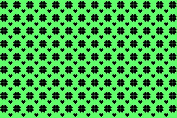 Green pattern, seamless pattern with hearts, seamless pattern with hearts and flowers, Fabric, black background, black green background, pattern, leaf, hearts, green and black, green background, wall