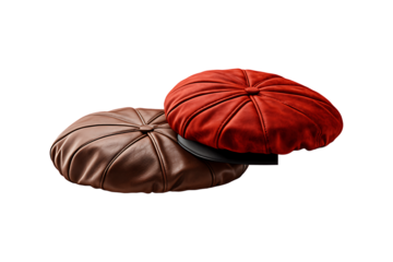 Beret Caps on transparent background.