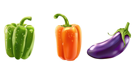 Colorful Vegetables: Bell Pepper and Eggplant