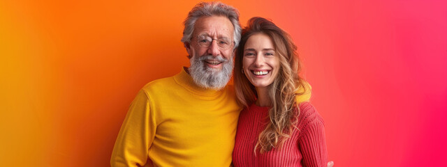 Couple senior family smile and happy activity together, cuddling, warm hugs, senior or adult love, married couple, warm family.
