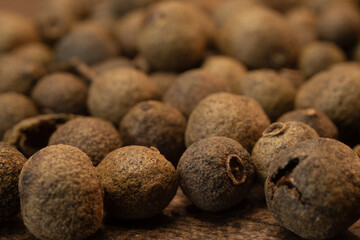 allspice close-up, pile of whole allspice, texture , macro.