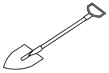 Shovel for digging and construction flat vector