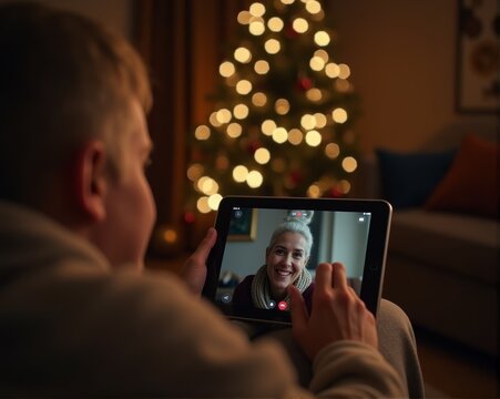 Young msn holding video call conversation