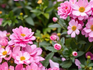 Fototapeta premium A stunning array of pink blossoms creating a beautiful background, garden, romantic, pink