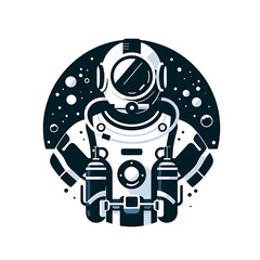 Fototapeta premium Under water Scooba diver, flat illustration