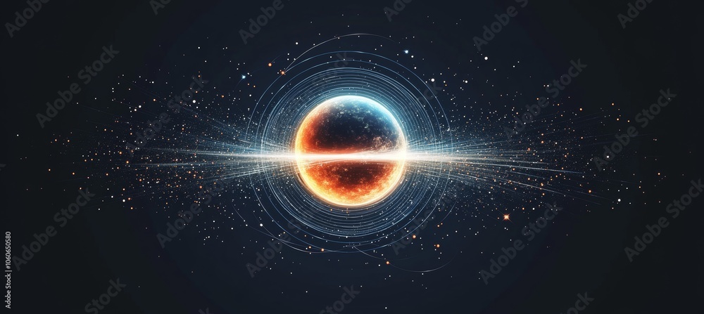 Wall mural planet destroyed explosion. generative ai technology.