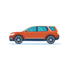 Fototapeta premium Ilustrasi datar mobil