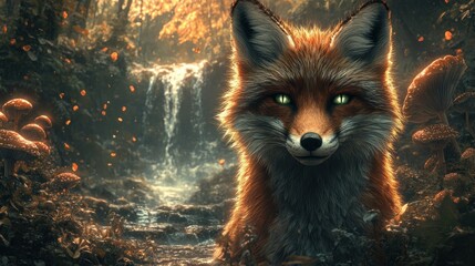 Fototapeta premium Mystical Fox in the Enchanted Forest