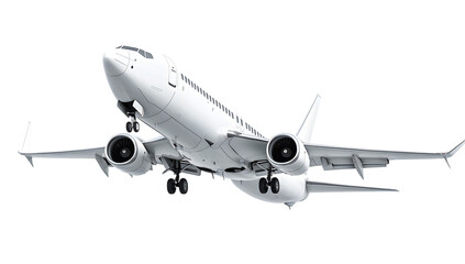 Side view of a passenger airplane in white