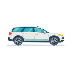 Fototapeta premium Ilustrasi datar mobil