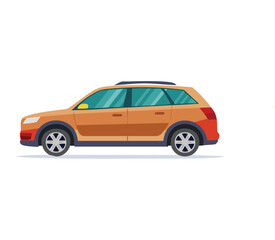 Fototapeta premium Ilustrasi datar mobil