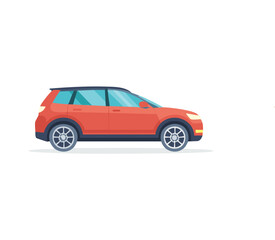 Fototapeta premium Ilustrasi datar mobil