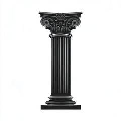 Obraz premium Black and white illustration of a classic Greek column with intricate detailing.