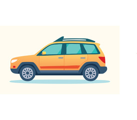 Fototapeta premium Ilustrasi datar mobil