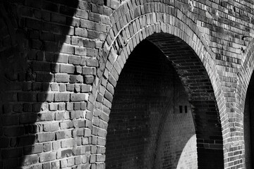 Historic Brick Arches in Cityscape