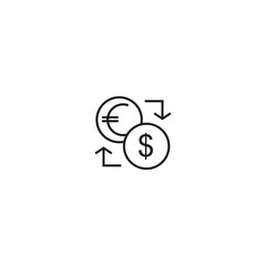 Modern currency and money single icon, vector illustration.