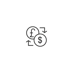 Modern currency and money single icon, vector illustration.