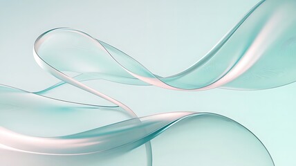 Fototapeta premium Elegant Abstract Flowing Wave Background with Soft Pastel Colors in Calming Blue and Pink Tones. Gentle Fluid Shapes for a Modern Design Aesthetic