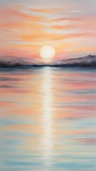 Obraz premium abstract horizon line with layers of soft, pastel colors rising and falling, creating a soothing breathing rhythm