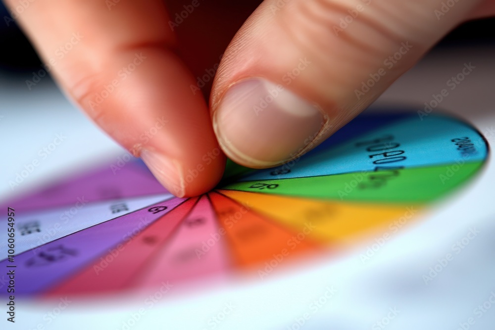 Aufkleber A Finger Pointing at a Colorful Pie Chart