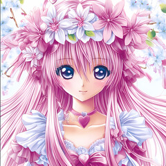 Naklejka premium Anime-Style Valentine's Heart Clip Art: White Background